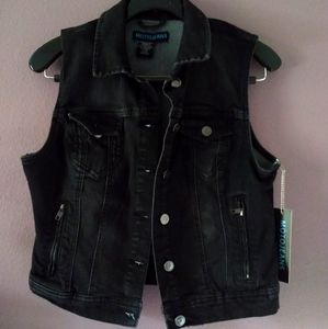 Motojeans Premium Sleeveless Denim Jacket (Black)
